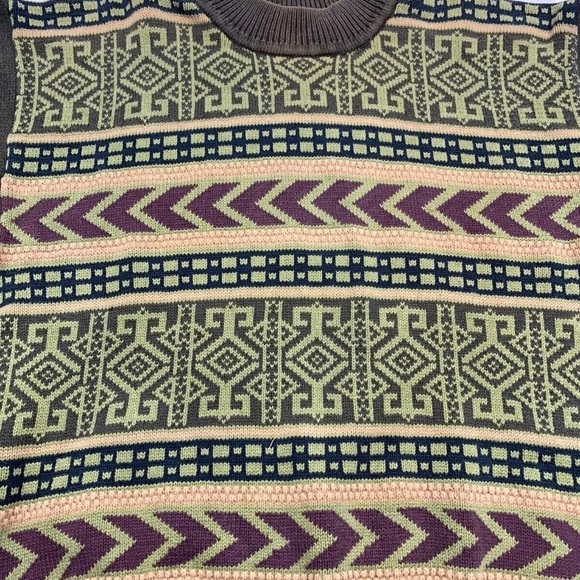 Vtg Mexx Coogi Style Mens Sz M Multicolor Knit Pullover Sweater 100% Cotton - Picture 5 of 6